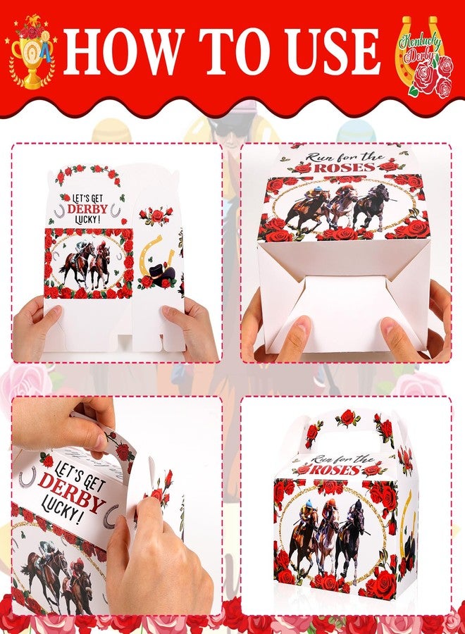 هواف مجموعة علب حلوى سباق الخيل كنتاكي ديربي من هاوف، 12 قطعة، علب هدايا يوم الديربي، علب هدايا سباق الخيل، لوازم تزيين حفلات سباق الخيل، علبة هدايا سباق الديربي - Image 3